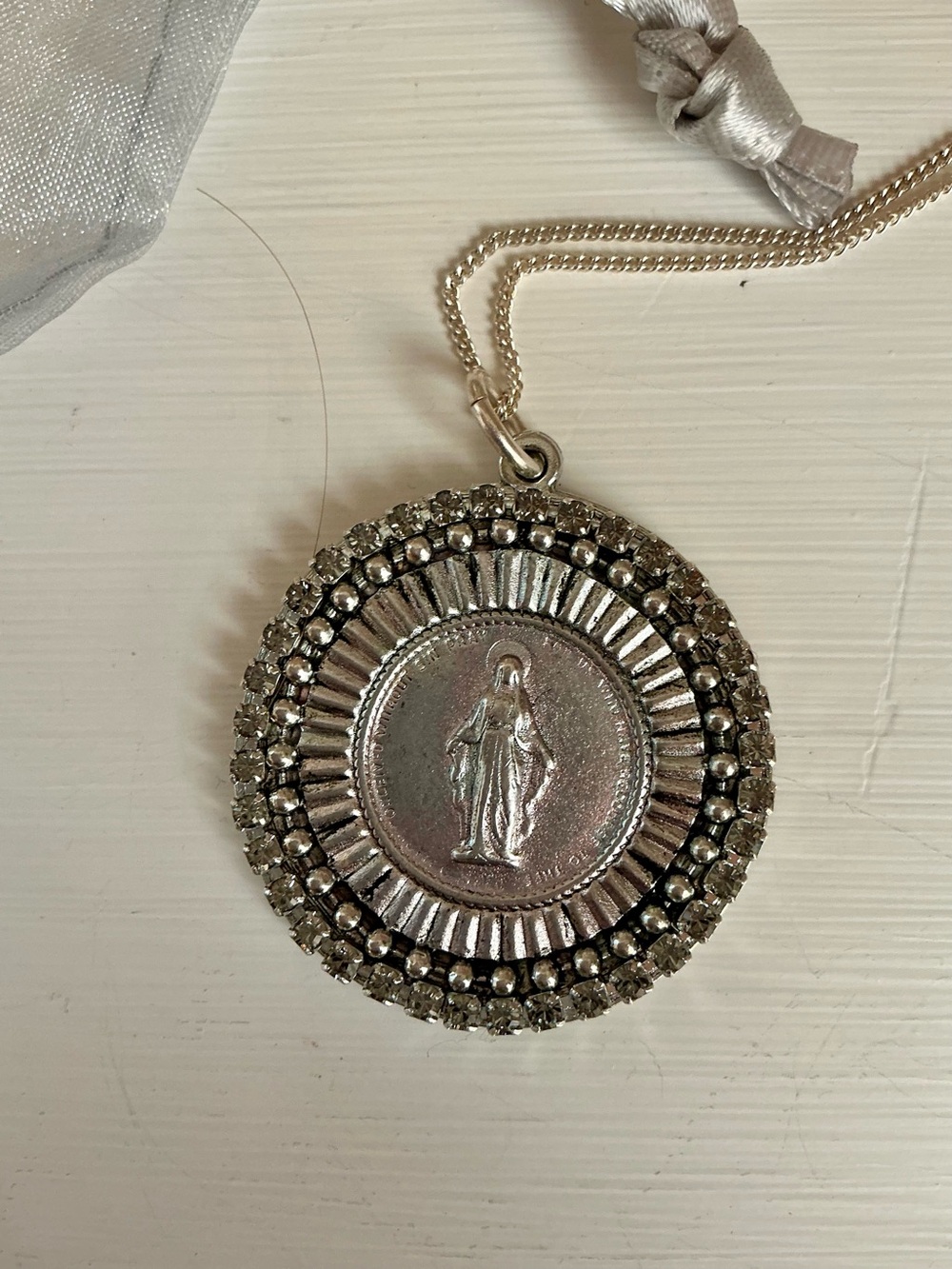 VIRGINS SAINTS & ANGELS VSA Disco Virgin Charm Necklace VSA NWT